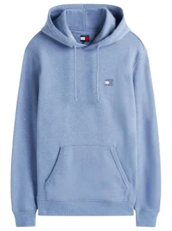 Sweat en coton bleu uni avec une coupe droite et logo iconique