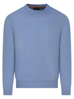 Sweat en coton bleu uni avec une coupe droite et nom iconique