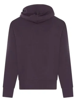 Sweat en coton bordeaux à capuche avec marque sur le devant
