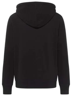 Sweat en coton Bronson noir droit avec logo imprimé blanc et col à capuche