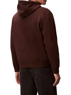 Sweat en coton brun uni avec une coupe droite et une capuche