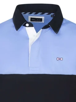 Sweat en coton ciel imprimé avec une coupe droite et un col polo