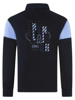 Sweat en coton ciel imprimé avec une coupe droite et un col polo