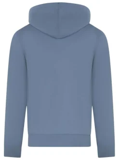Sweat en coton ciel uni avec une coupe droite et un col à capuche