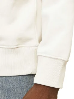 Sweat en coton écru pourvu d'une coupe droite et d'un col rond