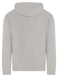 Sweat en coton écru uni à coupe droite avec un logo en relief