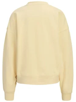 Sweat en coton jaune pourvu d'un col rond et de manches longues