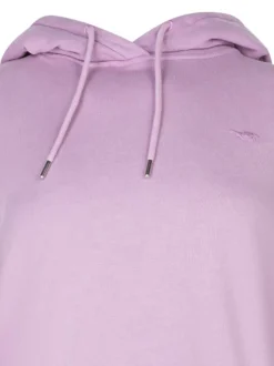 Sweat en coton mauve uni avec une coupe droite et un col à capuche