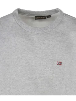 Sweat en coton mélangé gris clair uni avec logo iconique de la marque