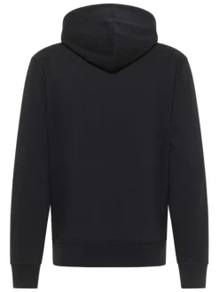 Sweat en coton noir avec un col à capuche et cordon de serrage