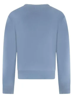 Sweat en coton noir uni avec une coupe droite et un col rond
