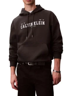 Sweat en coton noir uni avec une coupe droite et une capuche