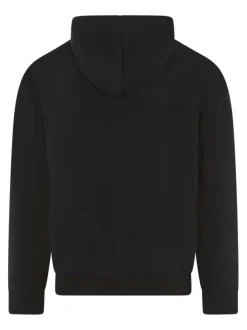 Sweat en coton noir uni coupe ajustée avec une poche kangourou