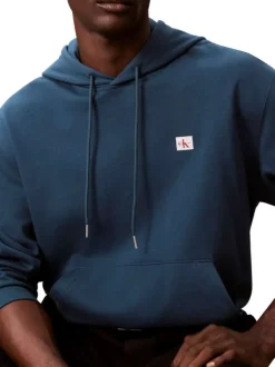 Sweat en coton nuit uni avec une coupe droite et une capuche