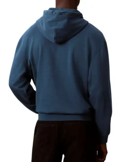 Sweat en coton nuit uni avec une coupe droite et une capuche