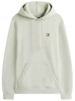 Sweat en coton tilleul uni avec une coupe droite et un col à capuche