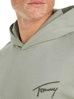 Sweat en coton tilleul uni coupe droite avec un col à capuche