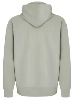 Sweat en coton tilleul uni coupe droite avec un col à capuche
