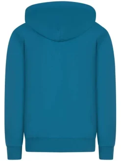 Sweat en coton turquoise avec un col à capuche et des manches longues