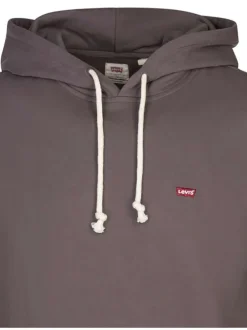 Sweat en coton violet uni avec une coupe droite et un col à capuche