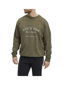 Sweat Grande Taille en coton kaki à imprimé, manches longues et col rond