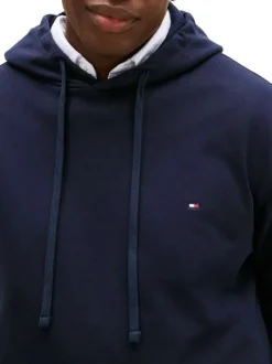 Sweat grande taille en coton marine avec une coupe ajustée et un col à capuch