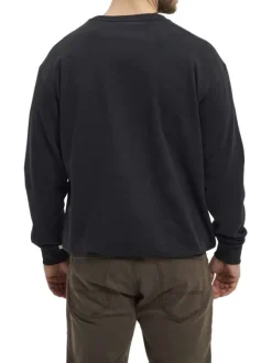Sweat Grande Taille en coton noir à imprimé ton sur ton et coupe droite