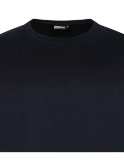 Sweat homme marine uni avec un col rond et des manches longues