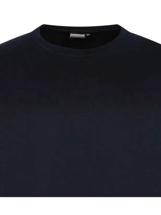 Sweat homme marine uni avec un col rond et des manches longues