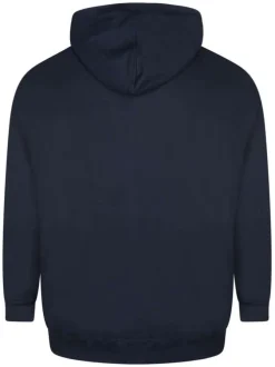 Sweat homme marine uni à fermeture zippée et un col à capuche