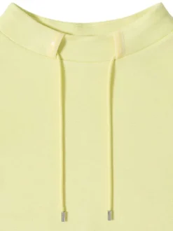 Sweat jaune uni pourvu d'une coupe droite et d'un col montant