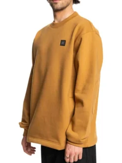 Sweat manches longues bronze uni avec une coupe droite et un col rond