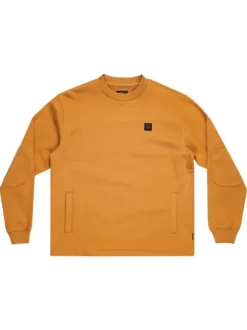 Sweat manches longues bronze uni avec une coupe droite et un col rond