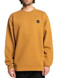 Sweat manches longues bronze uni avec une coupe droite et un col rond