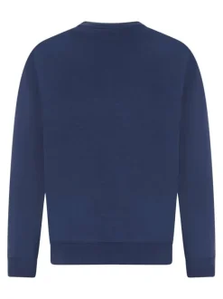 Sweat marine uni avec une coupe droite et des manches longues