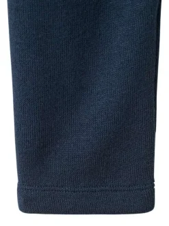Sweat marine uni en maille fine avec une coupe ajustée et un col montant