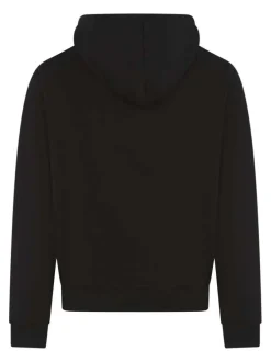 Sweat noir brodé col à capuche et élastiqué aux manches et à la taille