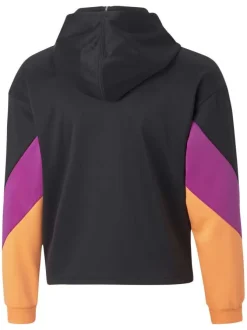 Sweat noir fantaisie coupe régular avec un col à capuche et une poche kangourou