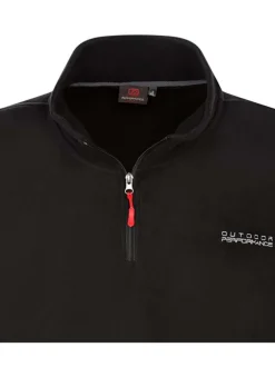 Sweat noir uni avec un col montant zippé et des manches longues