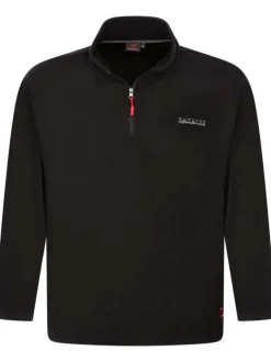 Sweat noir uni avec un col montant zippé et des manches longues
