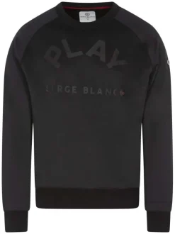 Sweat noir uni avec une coupe droite et un col rond