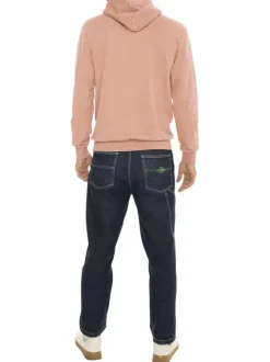 Sweat rose avec un imprimé une coupe droite et un col à capuche