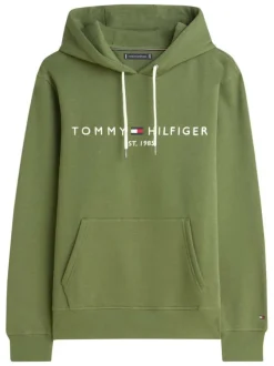 Sweat vert à coupe ajustée pourvu d'un col à capuche avec cordons de serrage