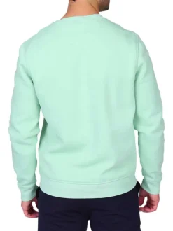 Sweat vert d'eau uni avec une coupe droite et un col rond