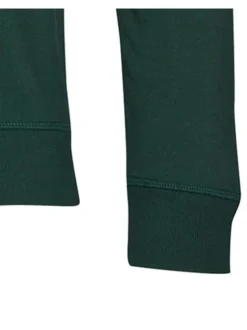 Sweat vert en coton fantaisie avec un col rond et une forme semi arrondie à la poitrine