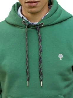 Sweat vert uni avec une coupe droite et des manches longues