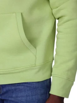 Sweat vert uni avec une coupe droite et une poche kangourou à l'avant