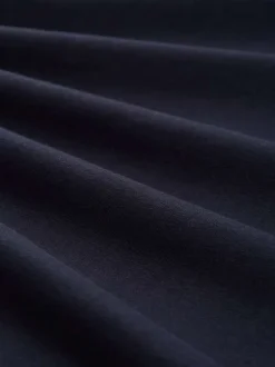 Sweat zippé en coton mélangé marine uni avec un col à capuche