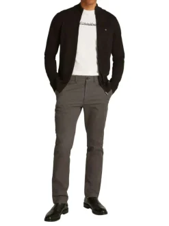 Sweat zippé en coton noir uni avec une coupe ajustée et un col montant
