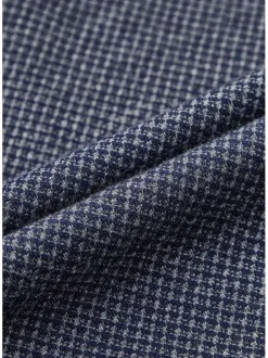 Sweat zippé marine chiné avec une coupe droite et un col montant